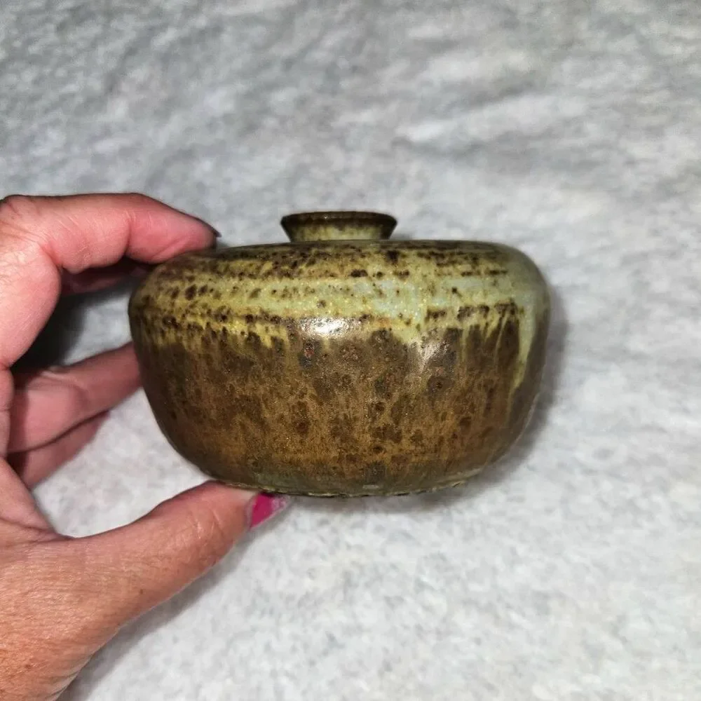Handcrafted Ceramic Squat Vase 